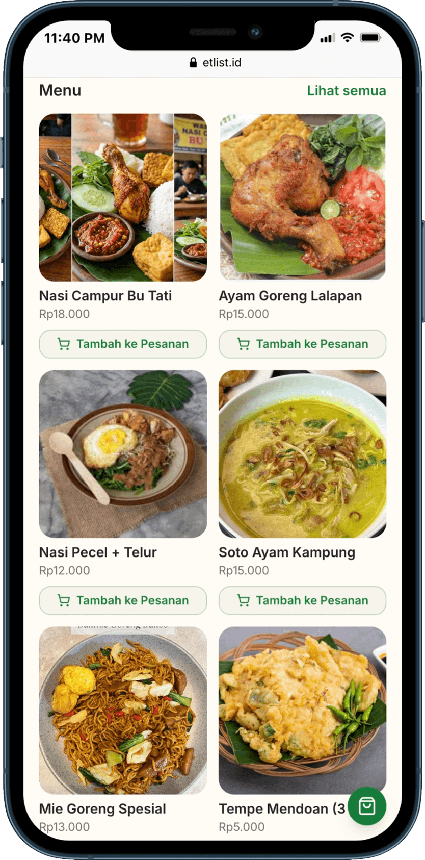 Tampilan Etlist 2